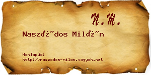 Naszádos Milán névjegykártya