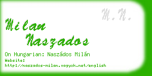 milan naszados business card